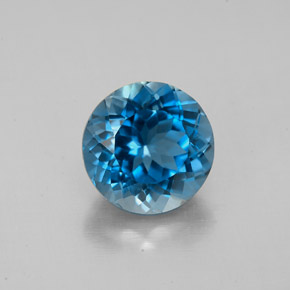 Topaze bleue naturelle coupe roude, 2,69 ct, VS
