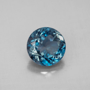 Topaze bleue naturelle coupe roude, 2,34 ct, VS