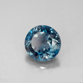 Topaze bleue naturelle coupe roude, 2,34 ct, VS