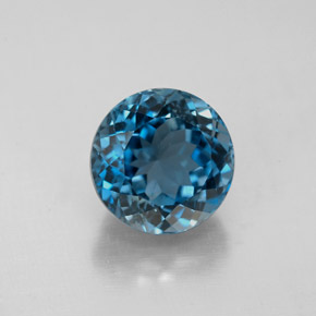 Topaze bleue naturelle coupe roude, 3,17 ct, VS