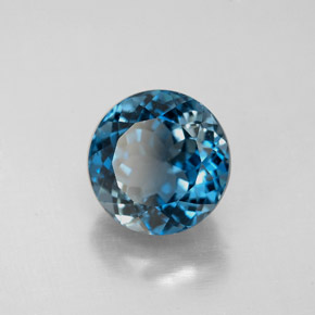 Topaze bleue naturelle coupe roude, 3,17 ct, VS