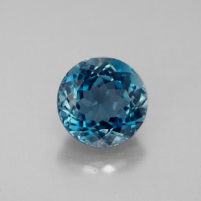 Topaze bleue naturelle coupe roude, 2,69 ct, VS