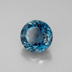 Topaze bleue naturelle coupe roude, 2,69 ct, VS