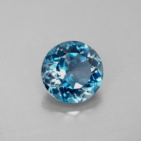 Topaze bleue naturelle coupe roude, 2,45 ct, VS