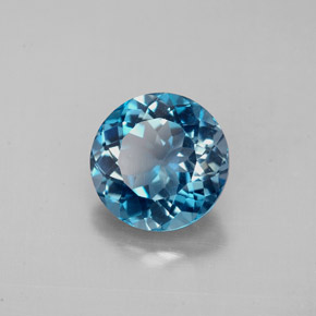 Topaze bleue naturelle coupe roude, 2,45 ct, VS