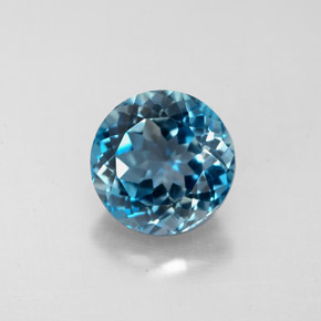 Topaze bleue naturelle coupe roude, 2,70 ct, VS