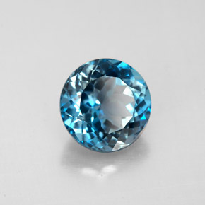 Topaze bleue naturelle coupe roude, 2,70 ct, VS