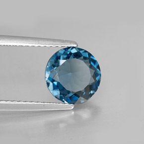 Topaze bleue naturelle coupe roude, 2,02 ct, VS