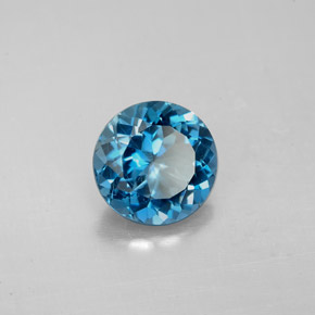 Topaze bleue naturelle coupe roude, 2,25 ct, VS