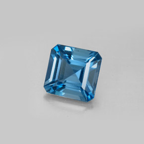 Topaze bleue naturelle taille émeraude, 2,64 ct, VVS-VS