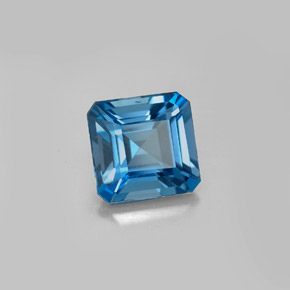 Topaze bleue naturelle taille émeraude, 2,64 ct, VVS-VS