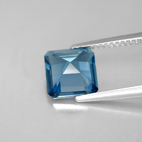 Topaze bleue naturelle taille émeraude, 2,64 ct, VVS-VS