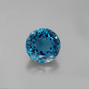 Topaze bleue naturelle coupe roude, 2,90 ct, VS