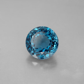 Topaze bleue naturelle coupe roude, 2,90 ct, VS