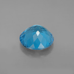 Topaze bleue naturelle coupe roude, 2,96 ct, VS