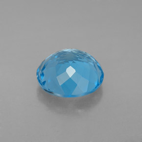 Topaze bleue naturelle coupe roude, 3,40 ct, VVS-VS