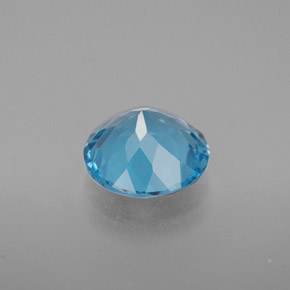 Topaze bleue naturelle coupe roude, 3,07 ct, VVS-VS