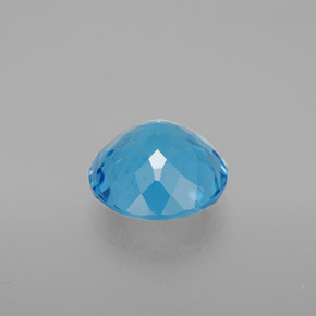 Topaze bleue naturelle coupe roude, 3,50 ct, VS