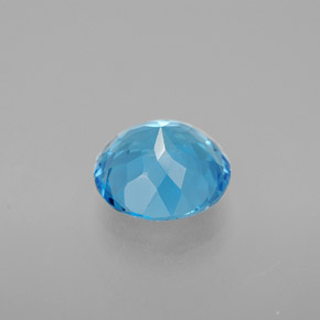 Topaze bleue naturelle coupe roude, 3,31 ct, VVS