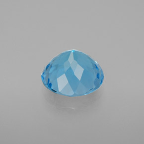Topaze bleue naturelle coupe roude, 3,42 ct, VVS-VS