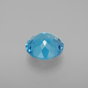 Topaze bleue naturelle coupe roude, 3,27 ct, VS