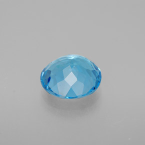 Topaze bleue naturelle coupe roude, 2,98 ct, VS