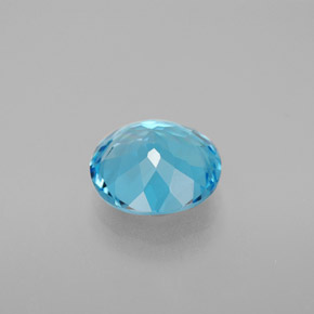 Topaze bleue naturelle coupe roude, 2,97 ct, VS