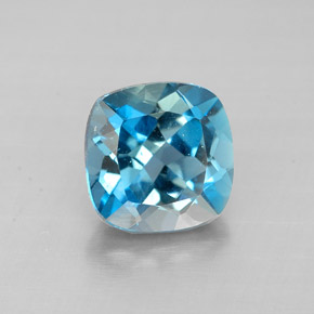 Topaze bleue naturelle coupe coussin, 2,00 ct, VVS-VS