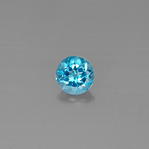 Topaze bleue naturelle coupe roude, 1,59 ct, VVS-VS