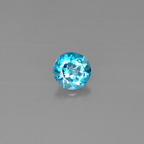 Topaze bleue naturelle coupe roude, 1,59 ct, VVS-VS