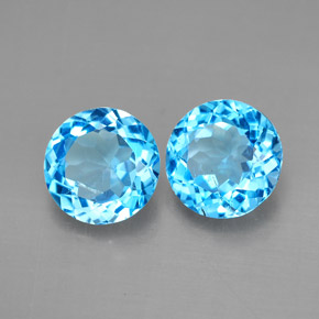 Achetez naturel ct bleue topaze gems, coupe roude, en provenance brésil chez gemselect. en stock, livraison internationale!