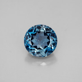 Topaze bleue naturelle coupe roude, 3,62 ct, VVS-VS