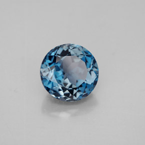 Topaze bleue naturelle coupe roude, 3,62 ct, VVS-VS