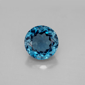Topaze bleue naturelle coupe roude, 3,66 ct, VVS-VS