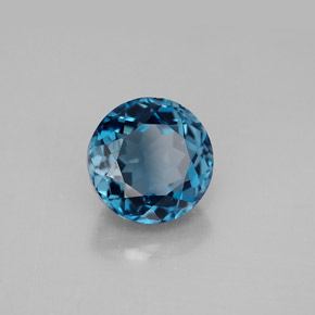 Topaze bleue naturelle coupe roude, 3,66 ct, VVS-VS