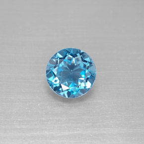 Topaze bleue naturelle coupe roude, 2,35 ct, VS