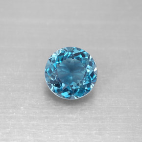 Topaze bleue naturelle coupe roude, 2,46 ct, VVS-VS