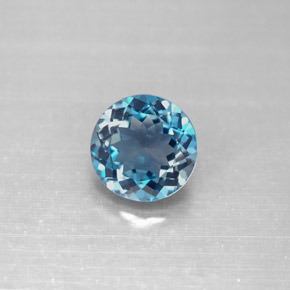 Topaze bleue naturelle coupe roude, 2,34 ct, VVS-VS
