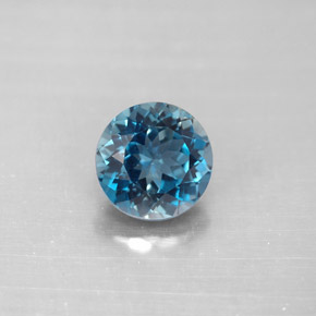 Topaze bleue naturelle coupe roude, 2,36 ct, VVS-VS