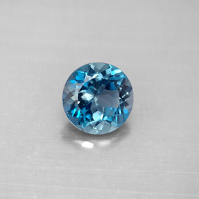 Topaze bleue naturelle coupe roude, 2,13 ct, VVS-VS
