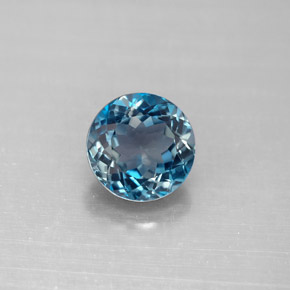 Topaze bleue naturelle coupe roude, 2,53 ct, VVS-VS