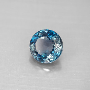 Topaze bleue naturelle coupe roude, 2,53 ct, VVS-VS