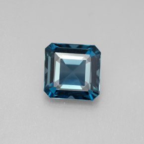 Topaze bleue naturelle taille émeraude, 2,13 ct, VVS-VS