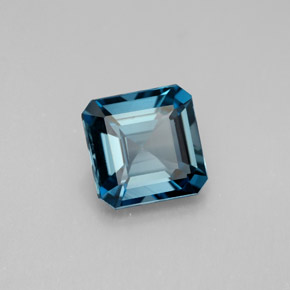 Topaze bleue naturelle taille émeraude, 2,13 ct, VVS-VS