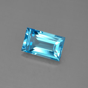 Topaze bleue naturelle baguette, 2,13 ct, VVS-VS