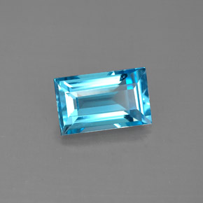 Topaze bleue naturelle baguette, 2,13 ct, VVS-VS