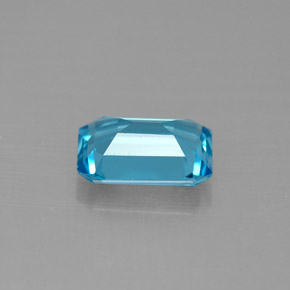 Topaze bleue naturelle taille émeraude, 1,55 ct, VVS-VS