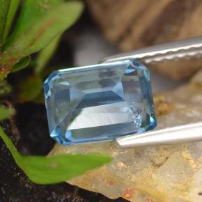 Topaze bleue naturelle taille émeraude, 1,94 ct, VS-SI