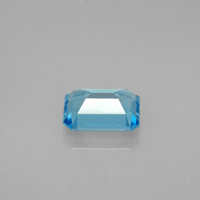 Topaze bleue naturelle taille émeraude, 1,80 ct, VVS-VS