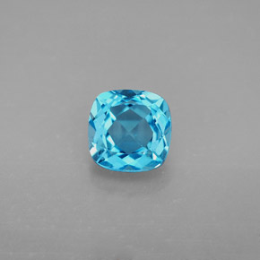 Topaze bleue naturelle coupe coussin, 2,06 ct, VVS-VS